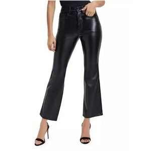 NEW c Good Classic Black Faux Leather Flare Pants P5171
